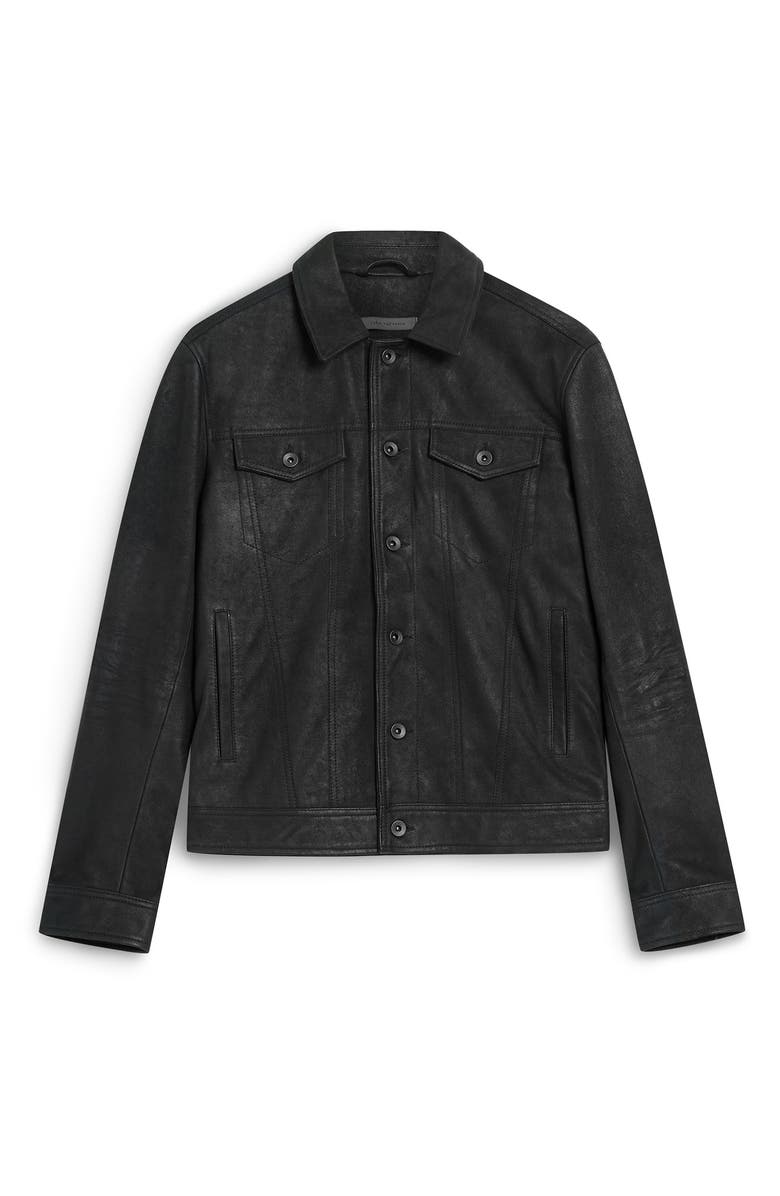 Andrew Sheepskin Leather Trucker Jacket John Varvatos